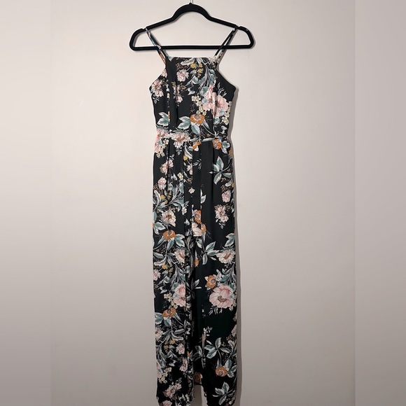 Floral Short Romper with Open Maxi Dress in Navy - Picture 1 of 7